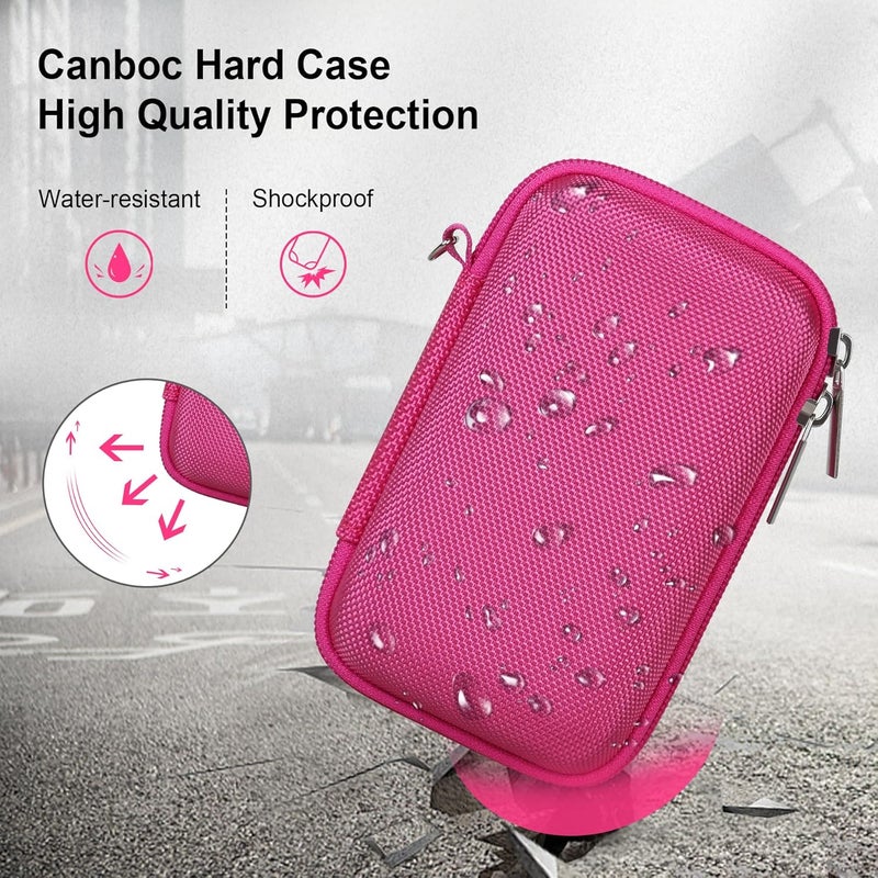 Canboc Camera Case for Canon PowerShot G7 X Mark III/ G7X Mark II Digital 4K Vlogging Camera, Point and Shoot 4K Video Camera Bag, Zipper Mesh Pocket fits USB Cable, Batteries, Rosered - Image 5